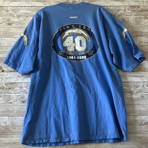 Vintage San Diego Chargers 40 Years Both Helmets T Shirt Mens XXL GameDay - Picture 1 of 8